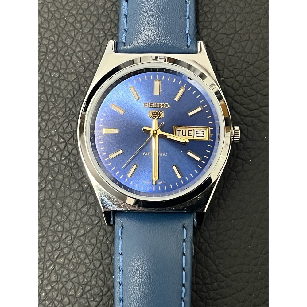 Vintage Seiko 5 Automatic 0309-5020 Blue Dial Men's Watch Japan Made